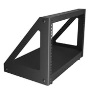 NavePoint 6U 2 Post Server Rack for 19 Inch Equipment, Freestanding Desktop Rack for AV, Networking, Data & IT Devices, Heavy Duty 2-Post Rack 6U 330lbs Weight Capacity, Black