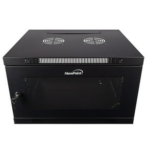 NavePoint 6U Server Cabinet Wall Mount Rack Enclosure with Perforated Door, Locking, Removable Side Panels 6U Network Cabinet 17.7 Deep, 19 Inch Server Rack for IT and A/V Equipment