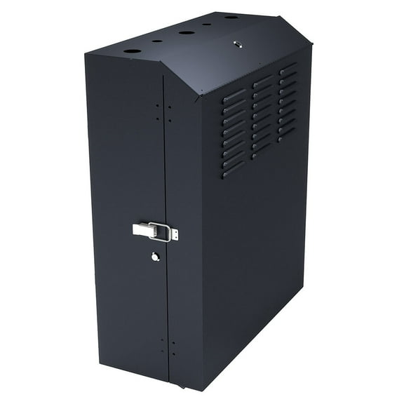 NavePoint 6U Vertical Server Rack Enclosure, Low Profile, 20.6" Deep, Max Weight Capacity 132lbs - 6U Network Cabinet Vertical Wall Mount, Perforated, Black