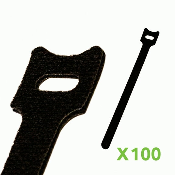 NavePoint 8 Inch Hook and Loop Reusable Strap Cable Cord Wire Ties 100 Pack Black