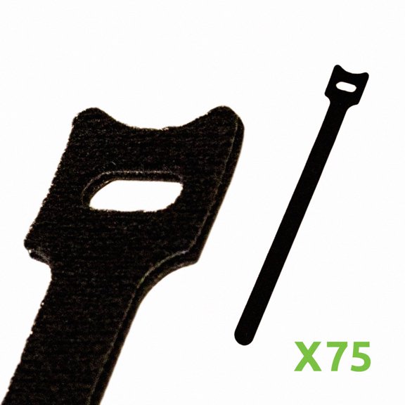 NavePoint 8 Inch Hook and Loop Reusable Strap Cable Cord Wire Ties 75 Pack Black