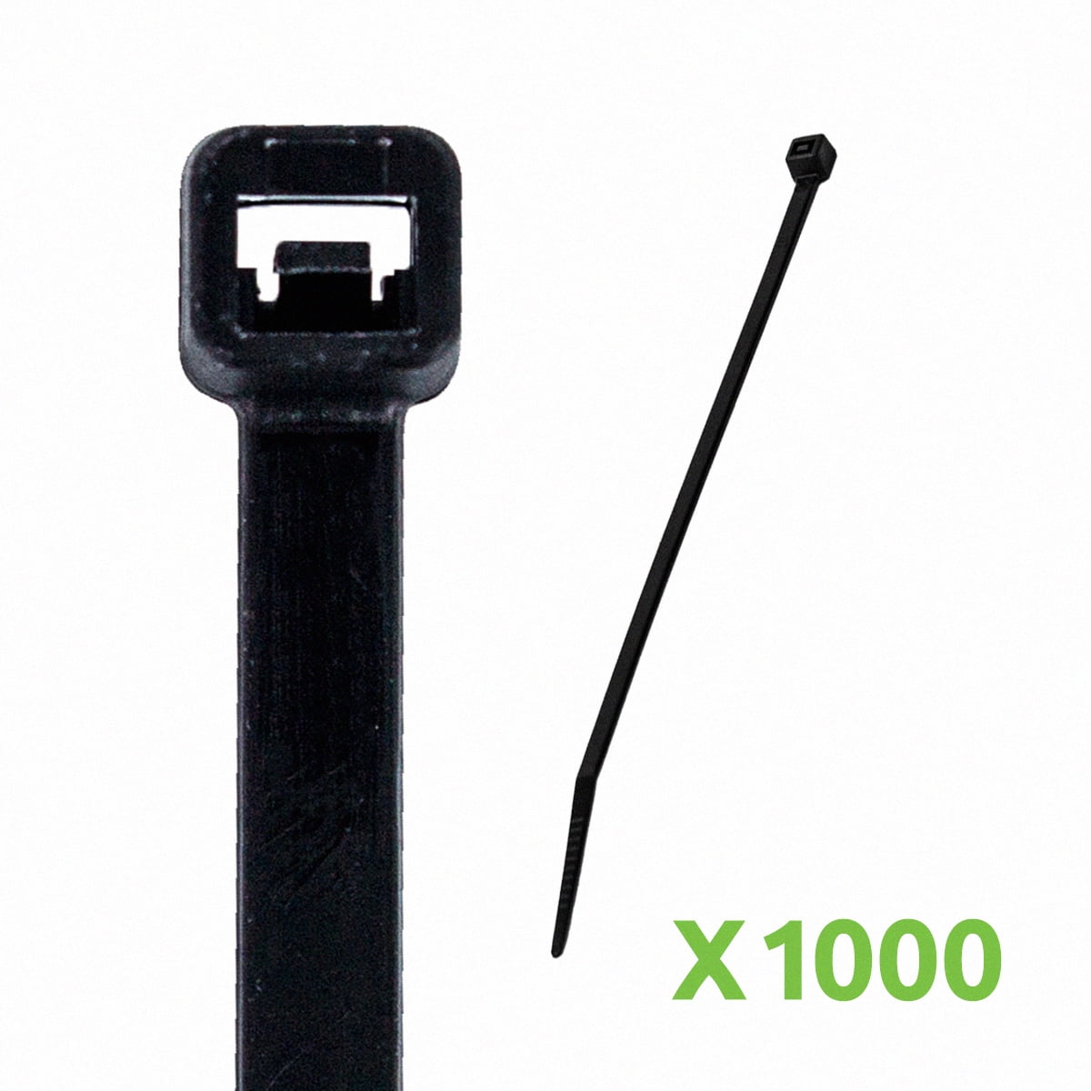 NavePoint 8 Inch Nylon UV Resistant Cable Wire Zip Tie 40 lbs - Black 1000 Pack Lot Pcs Qty