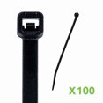 thumbnail image 1 of NavePoint 8 Inch Nylon UV Resistant Cable Wire Zip Tie 50 lbs - Black 100 Pack Lot Pcs Qty, 1 of 4
