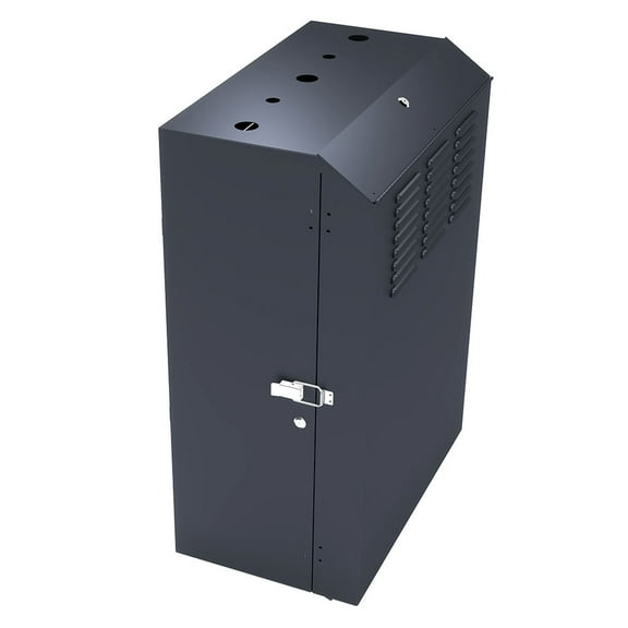 NavePoint 8U Vertical Server Rack Enclosure, Low Profile, 27.5" Deep, Max Weight Capacity 132lbs - 8U Network Cabinet Vertical Wall Mount, Perforated, Black