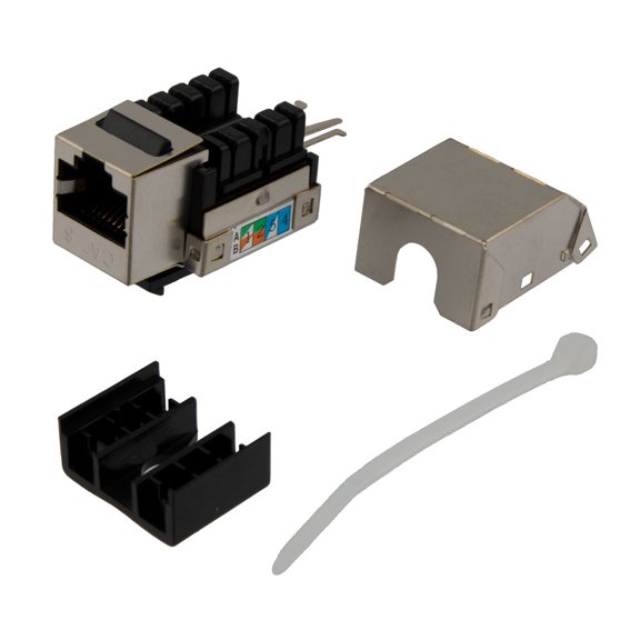 NavePoint 90 Degree CAT6 Keystone Jack, RJ45 female, 10 pack, FTP Shielded