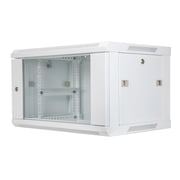 NavePoint 9U Network Cabinet with Glass Door   9U Wall Mount Server Cabinet White 19  Rack for IT Equipment, AV Devices, Networking Equipment  17  Deep Server Rack Enclosure