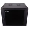 thumbnail image 1 of NavePoint 9U Server Cabinet Wall Mount Rack Enclosure Includes 2 Fans, Locking Glass Door, Removable Side Panels – 9U Network Cabinet 17.7” Deep, 19 Inch Server Rack for IT and A/V Equipment, 1 of 6