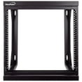 thumbnail image 1 of NavePoint 9U Server Rack with Swing Gate - 9U Wall Mount Rack for 19 Inch IT Equipment Open Frame Rack – Network Rack Wall Mount for AV & Server Equipment 18” Deep 9U Rack, Black, 1 of 6