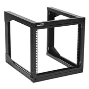 NavePoint 9U Server Rack with Swing Gate - 9U Wall Mount Rack for 19 Inch IT Equipment Open Frame Rack   Network Rack Wall Mount for AV & Server Equipment 24  Deep 9U Rack, Black