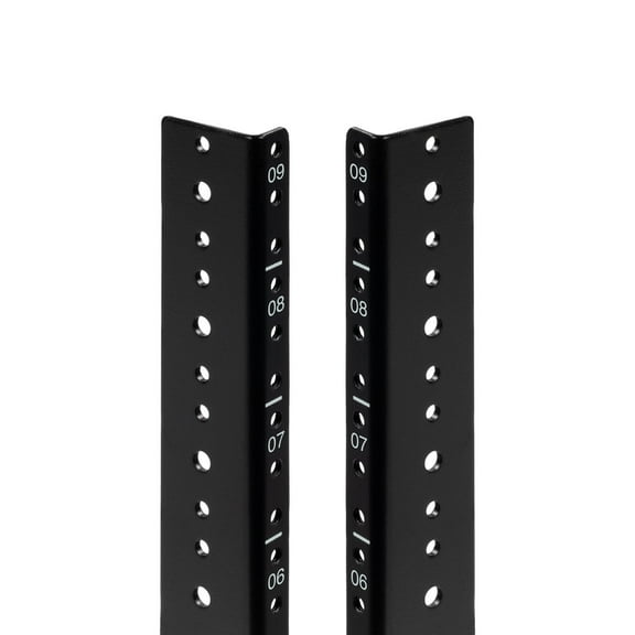 NavePoint 9U Vertical Rack Rail Pair DIY Kit with Hardware, Black