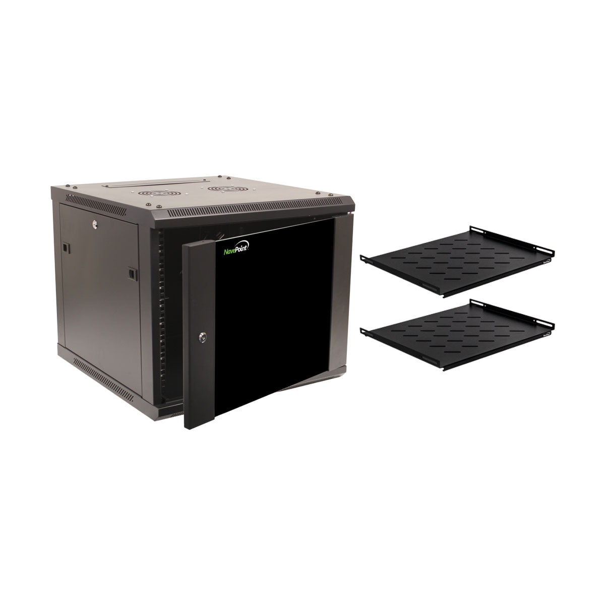 Rack Enclosure NavePoint 9U Wall Mount 19 Inch Server 600mm Cabinet Rack Enclosure ...