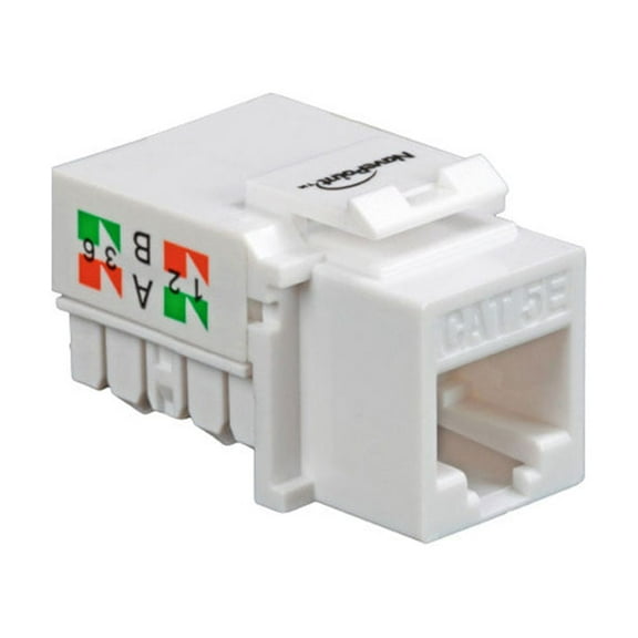 NavePoint CAT5e Ethernet Keystone Adapter Right Angle White 100-pack
