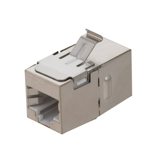 NavePoint CAT6 FTP Inline Keystone Coupler, RJ45 Female to RJ45 Female, 10 pack, Silver