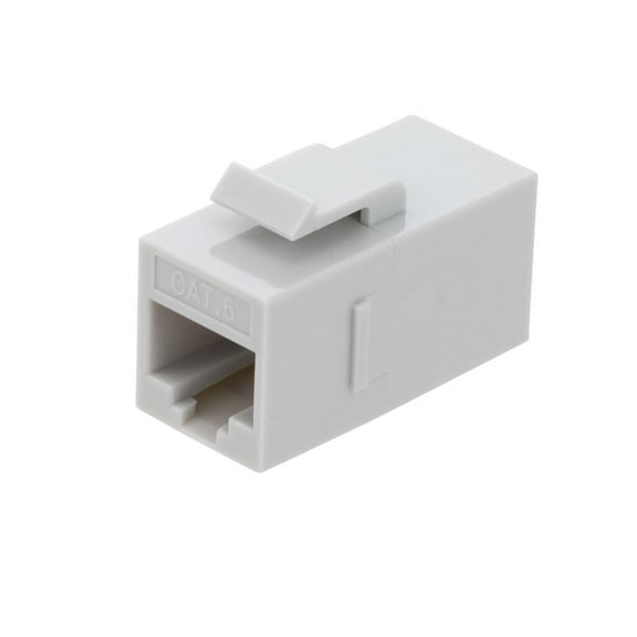 NavePoint CAT6 UTP Inline Keystone Coupler, RJ45 Female to RJ45 Female, Snap-In, 15 pack, Gray