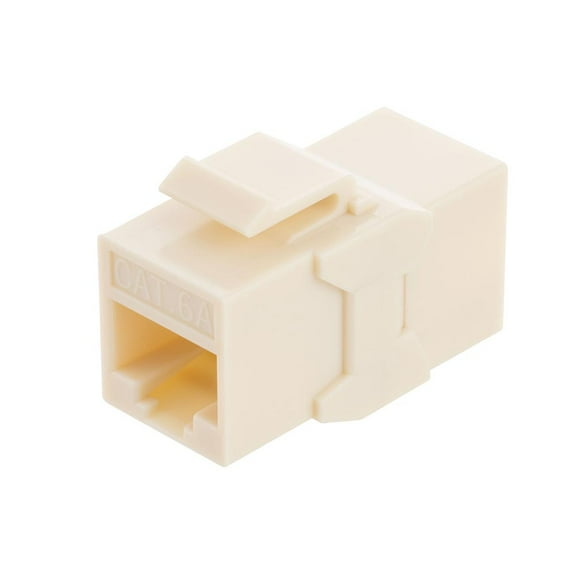 NavePoint CAT6A UTP Inline Keystone Coupler, 10 pack, Ivory