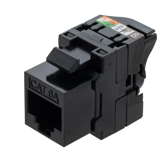 NavePoint CAT6A Unshielded Toolless Keystone Jack 25 pack, Black