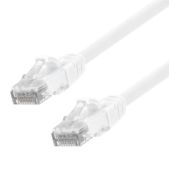 NavePoint Ethernet Patch Cable CAT6A, UTP, 24AWG, 2 Ft,  10 pack, White