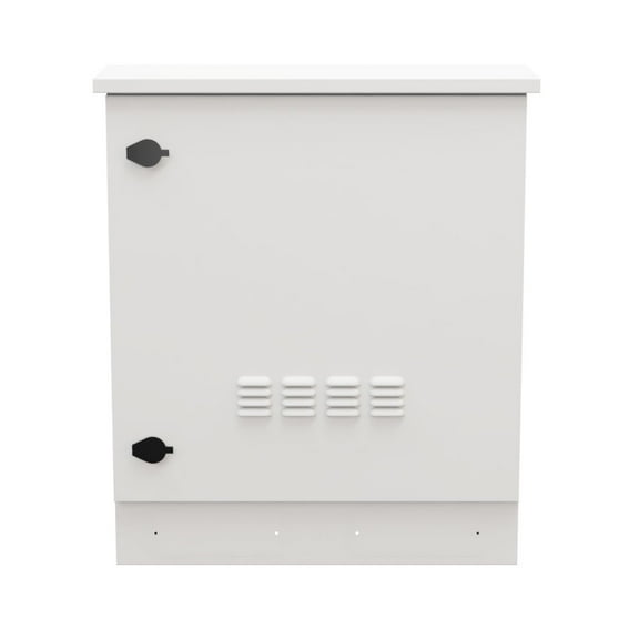 NavePoint Floor Mount Outdoor Network Cabinet, 12U, Fans with Temperature Control, White, IP66-Rated