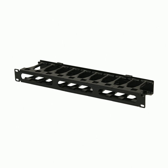 NavePoint High Density 1U Steel 19 Inch Rack Cable Manager Plastic Snap Hinge fastened Cover