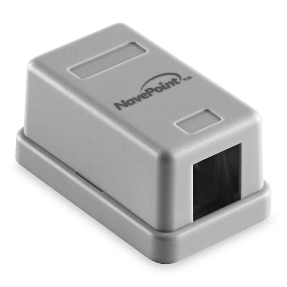 NavePoint Keystone Jack Surface-Mount Box 1-Port Gray, 10-Pack ...