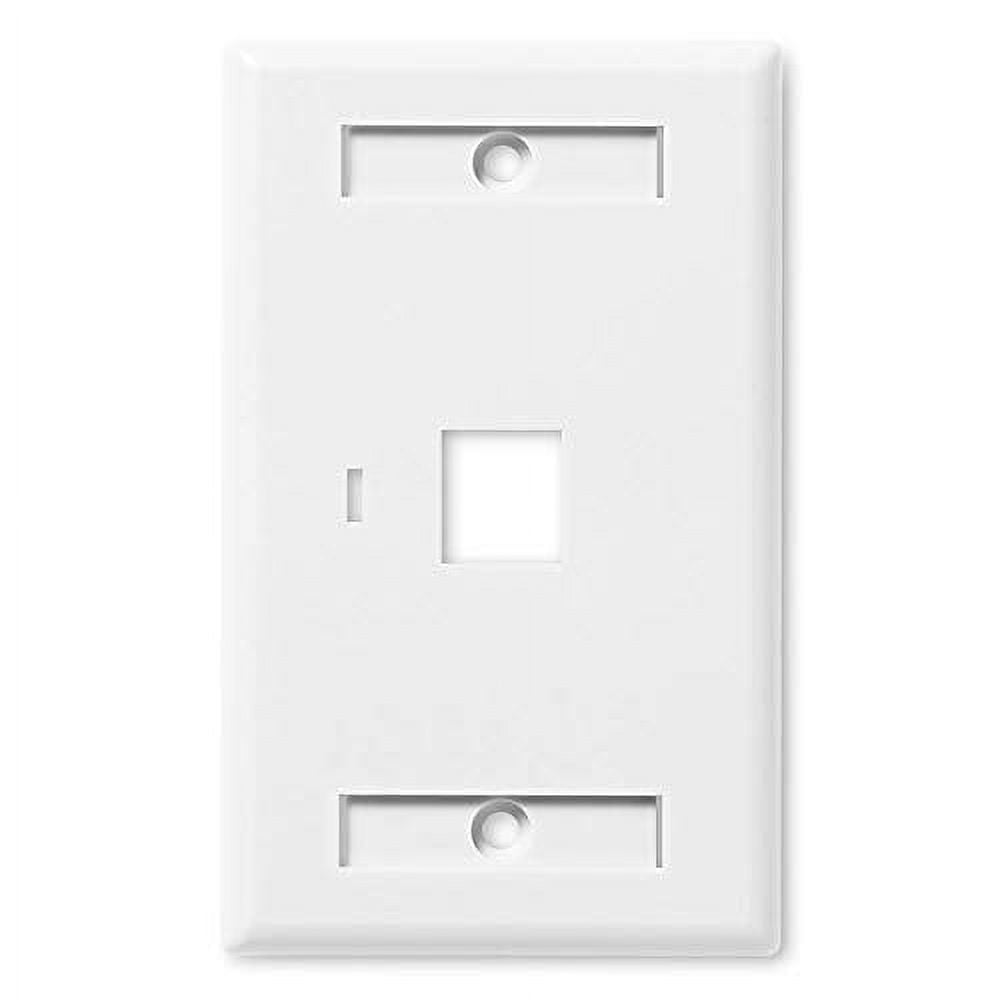 NavePoint 3-Port Keystone Jack Wall Plate - Low Profile Single Gang Gray (10-Pack)