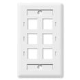 thumbnail image 1 of NavePoint Keystone Jack Wall Plate 6-Port, Low Profile, Single Gang, White, 10-Pack, 1 of 4