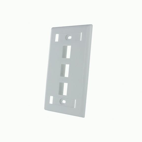 NavePoint Keystone Wall Plate White 3-Port