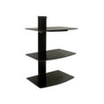 thumbnail image 1 of NavePoint Wall Mount Bracket Triple Small Glass Floating Shelf For DVD DVR VCR Cable Box Receiver Component Mounting Under LCD TV, 1 of 3
