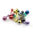 thumbnail image 1 of Navel Ring Package of 10 Anodized Titanium with two Cz Gems 14g, 1 of 4