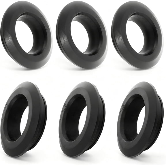 Navellon 1 1/2 Inch Flexible Uniseal Tank Adapter Bulkhead Fittings for PVC Hard Pipe, Flexible Pipe-to-Tank Seal for Water Tanks, Rain Barrels(1.5inch-6pc)