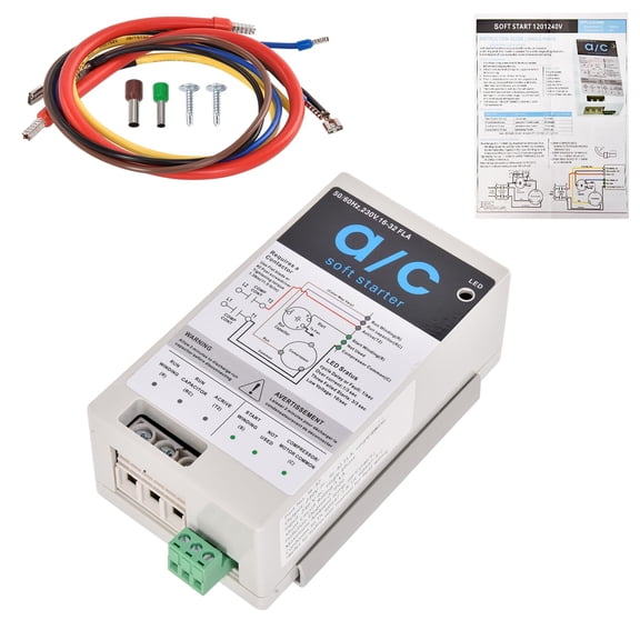 Navellon 16-32A Air Conditioner Soft Start Kit Compatible with 4-7 Ton HVAC Air Conditioners with Reverse Motor Protection Easy DIY Installation 230V Fit for Home RV Generator Public Power Sources