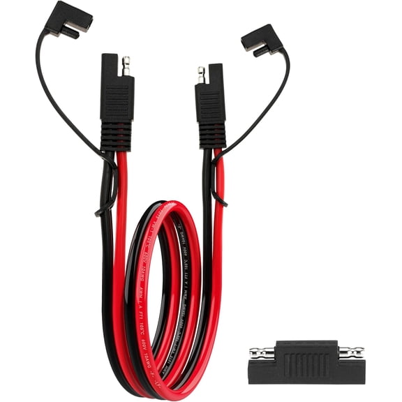 Navellon 1FT 10AWG SAE Extension Cable, 10 AWG SAE Quick Disconnect Wire Harness 10 Gauge with Polarity Reverse Adapter for Solar Panel RV Battery Automotive and Marine Applications (10AWG 1FT)