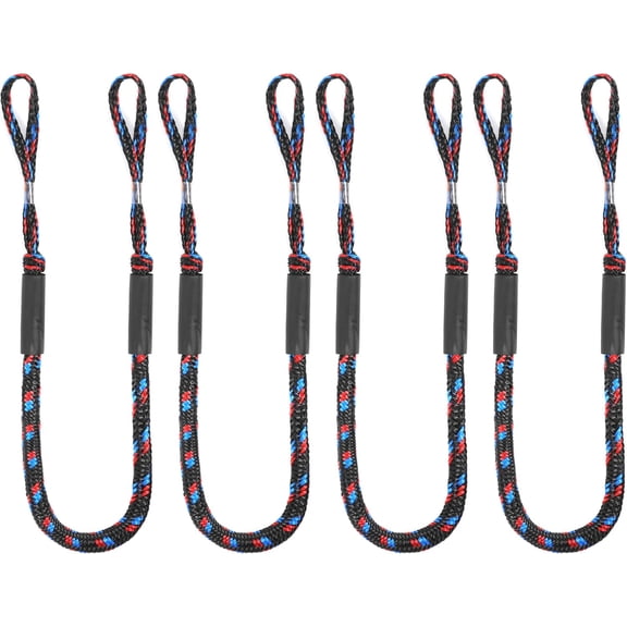 Navellon Boat Bungee Dock Lines Marine Mooring Rope Bungee Cord Docking Lines for Boat Docking Ropes for Kayak Pontoon Canoe (4 Pack 4 feet to 5.5 feet)