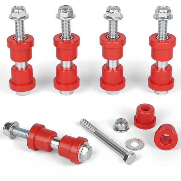Navellon Golf Cart Rear Leaf Spring Polyurethane Bushings Kit with Screws Nuts for 1994-Up EZGO TXT/Medalist and 1981-Up Club Car DS Gas/Electric, Replace OEM #70289-G01 70291-G02 1015583,Red