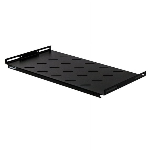 Navepoint 1U 19-Inch Fixed IT Network Cabinet Shelf For 450mm Depth Cabinet Enclosure Vented Black