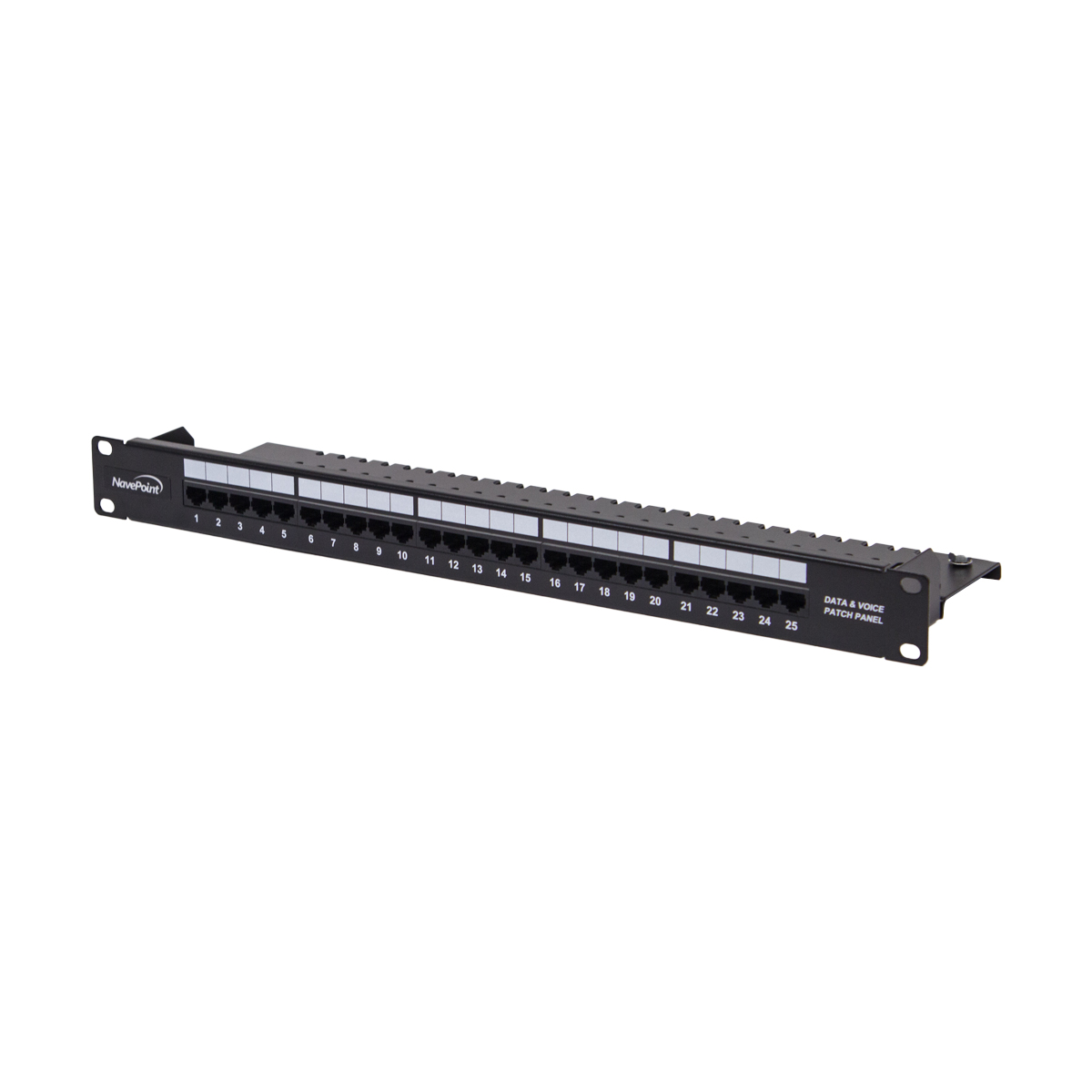 Navepoint 25-Port Cat3 Voice Phone Patch Panel 19-Inch Wallmount Or ...