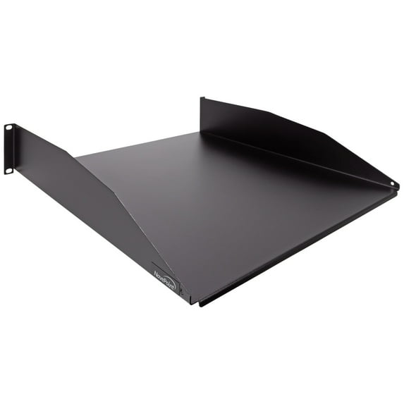 Navepoint 2U 19-Inch Rack Mount Cantilever Server Cabinet Shelf with Lip 18-Inches Deep Black