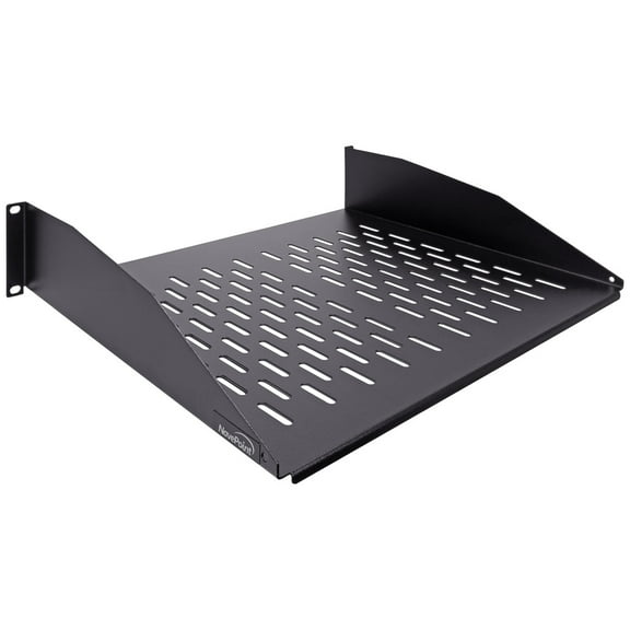 Navepoint 2U 19-Inch Universal Vented Rack Mount Cantilever Server Cabinet Shelf 14-Inches Deep Black