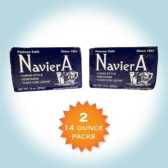 Naviera Brand Cuban Style Dark Roasted Coffee - Two Pack (2 x 14 oz)!