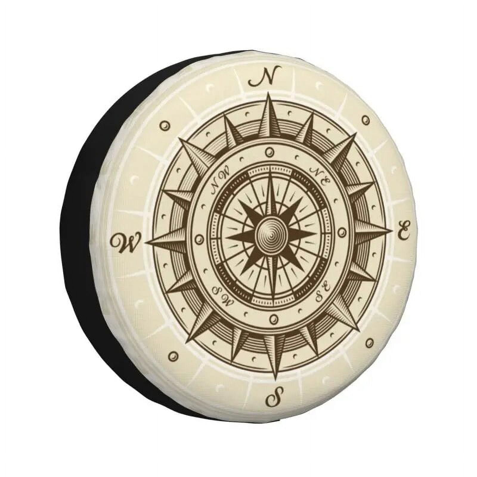 Navigate Adventure Nautical Map Compass Rose Spare Tire Cover for Grand