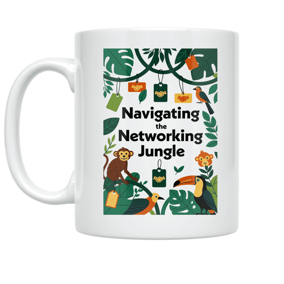 Navigating the Networking Jungle - Networking Enthusiast - 11 oz Ceramic Coffee Mug