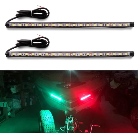 Navigation Lights - LED Bow Lights, Green & Red, Night Fishing, Deck, IP67 Waterproof for Pontoon, Dinghy, Kayak, Jon Boat, Yacht
