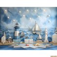 thumbnail image 1 of Navigation Sailboat Star Theme Photography Backdrops Birthday Party r Global Fishing Net Photo Studio Background TE-10, 1 of 5