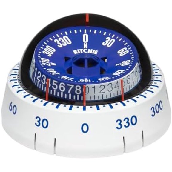 Navigation XP-98W X-Port Tactician Surface Mount Compass, White with Blue Dial$$Other