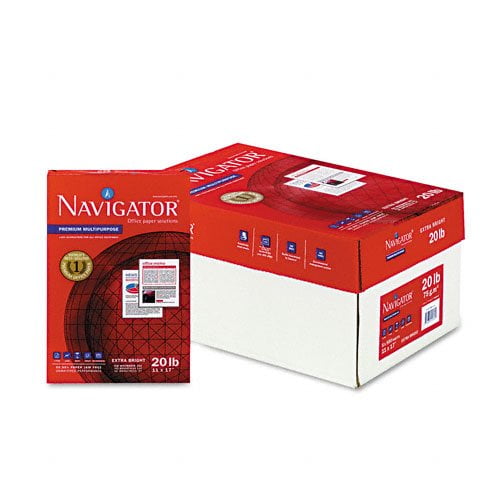 Navigator Copy/Laser/Inkjet Paper, 97 Brightness, 20 lb, 11 x 17 Inches, White, 2500 Sheets per Carton (NMP1720)