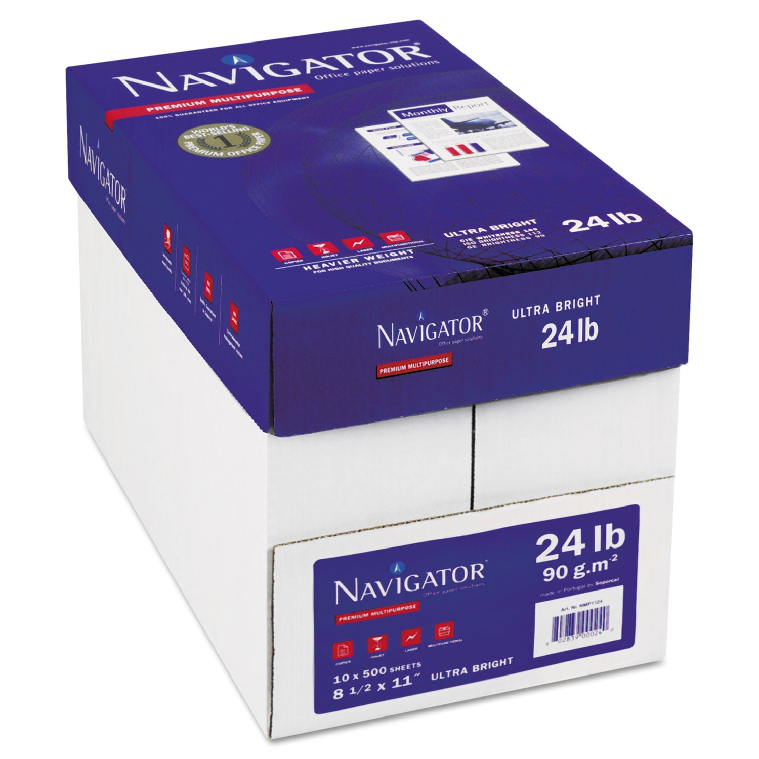 Papel Plotter Navigator 1067x50m | Rollo Reprografía 80g Para Ink-jet | Blanco Para Impresión Técnica