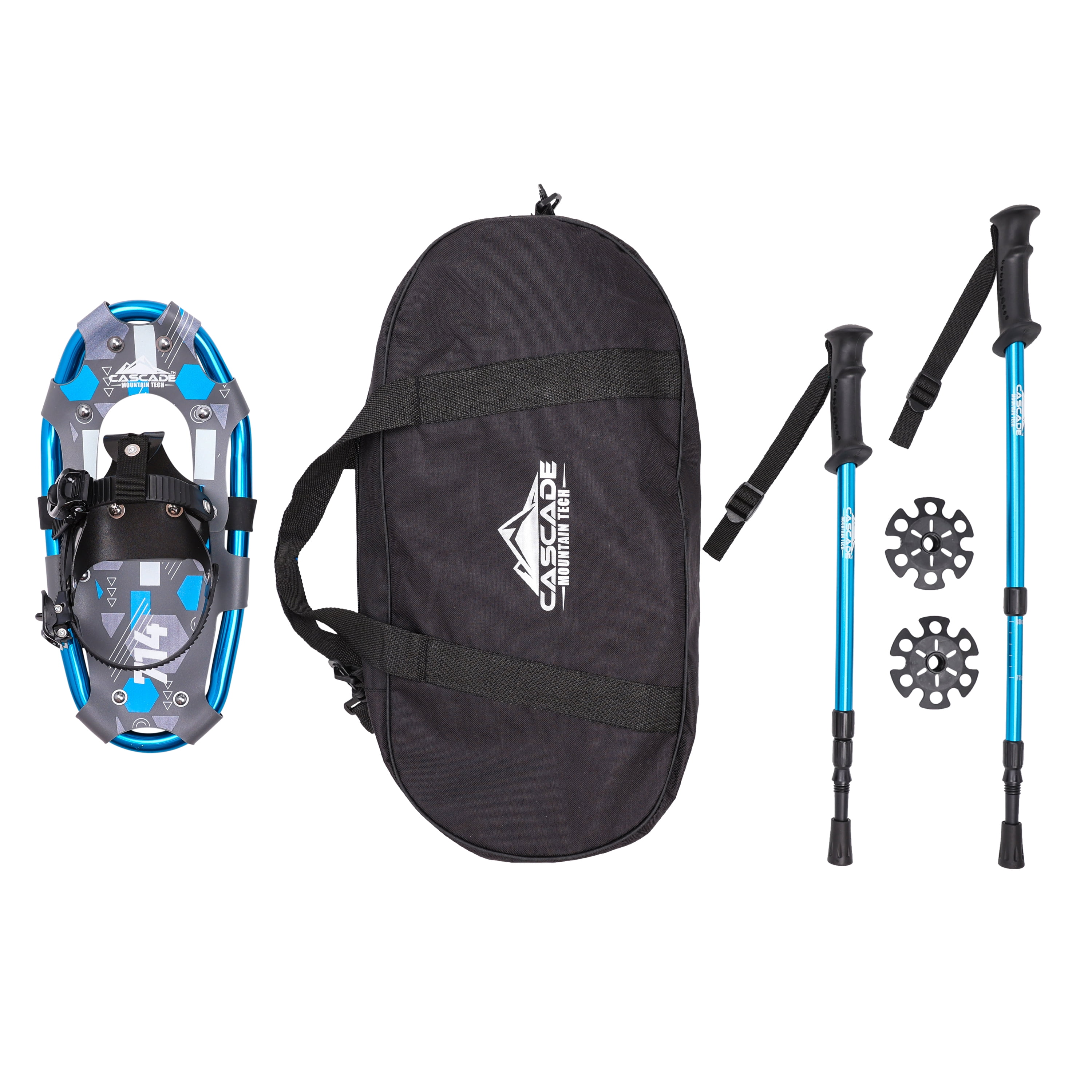 Navigator Series Kids Lightweight 14" Aluminum Frame Snowshoe Kit, Ratchet Binding