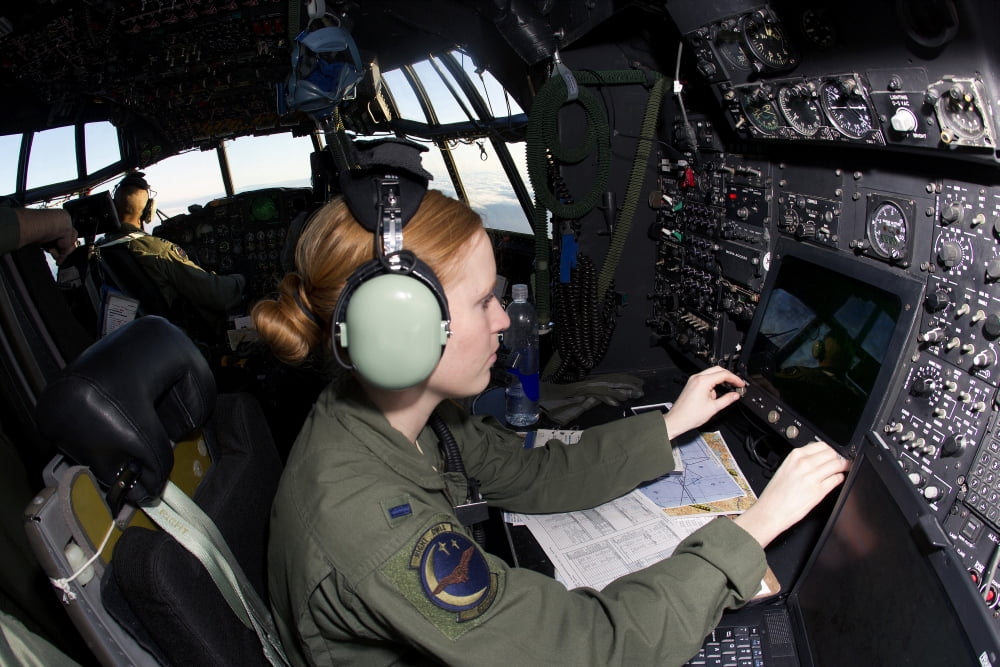 Navigator at work in a MC-130P Combat Shadow Canvas Art - Gert KromhoutStocktrek Images (18 x 12)