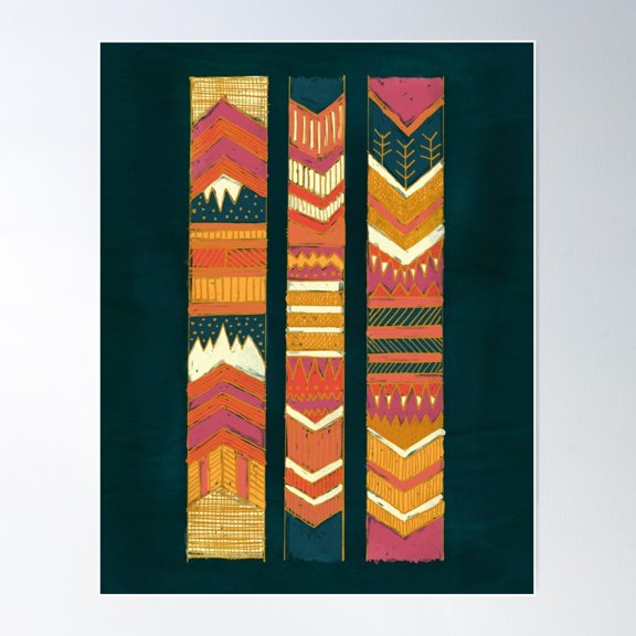 Navii Geometric Tapestry Illustration Poster Wall Art, Modern Wall Decor For Living Room Bedroom, 12x18 UNFRAMED