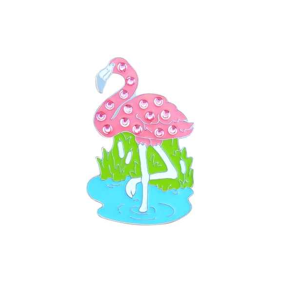 Navika Flamingo Swarovski crystal Ball Marker with Hat clip